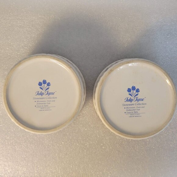 Tulip Tyme Ceramic Stoneware Ramekins Vintage, 1985 Made in Japan - Picture 2 of 8